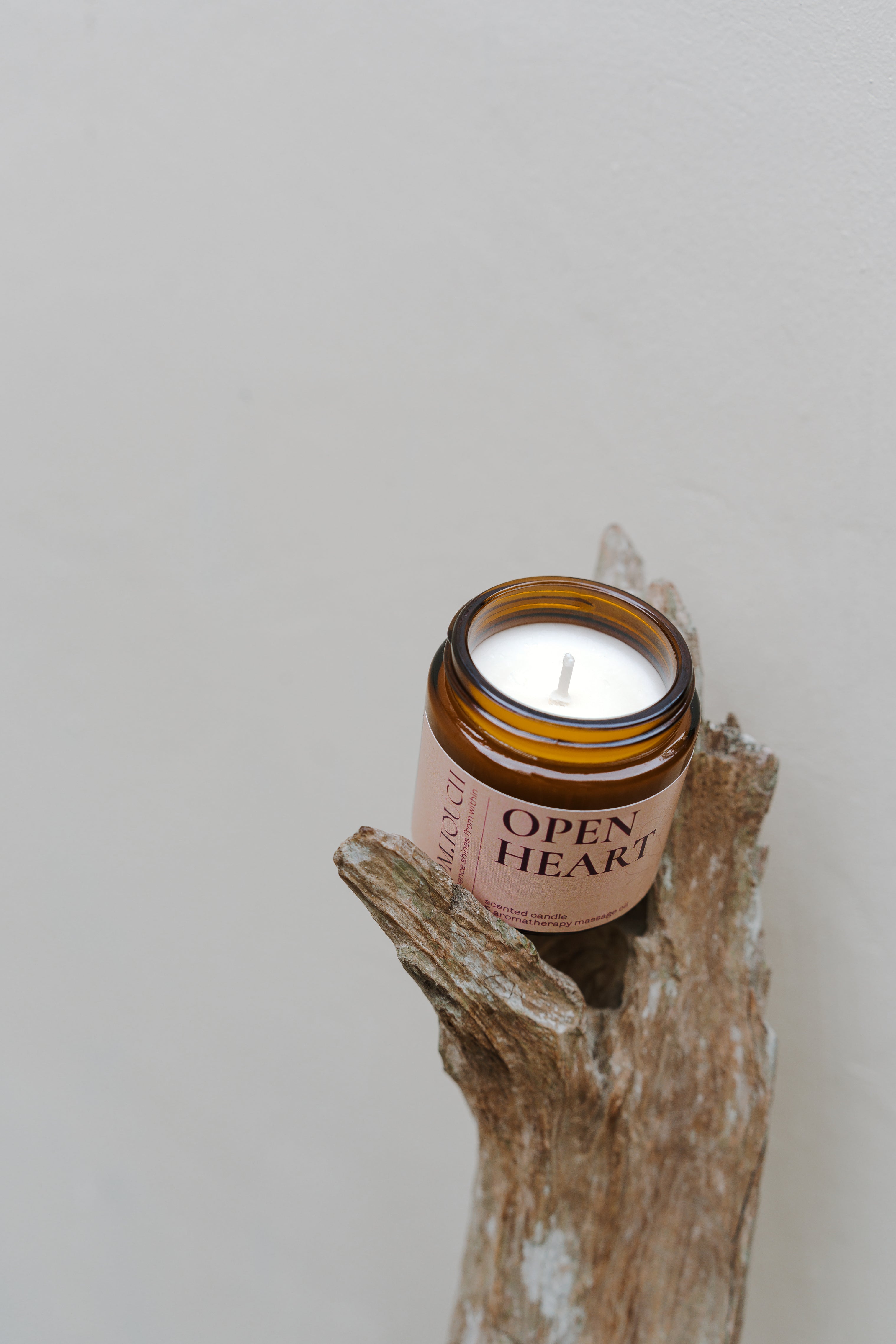Scented candle & aromatherapy massage oil OPEN HEART