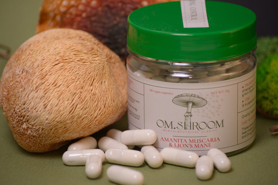om.shroom Amanita Muscaria & Lion’s Mane Mix Capsules - more balance and harmony in everyday life
